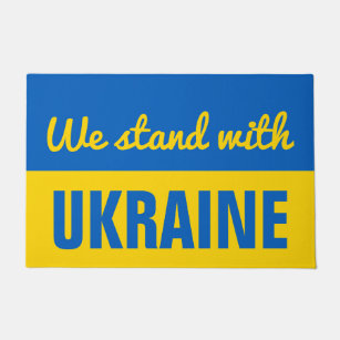 We staan voor de Oekraïense vlag Deurmat