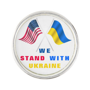 We staan voor Oekraïne - VS-vlag - Oekraïense vlag Reverspeld