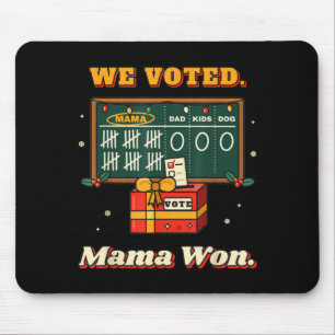 We stemden mama won grappige familie kerst matchin muismat