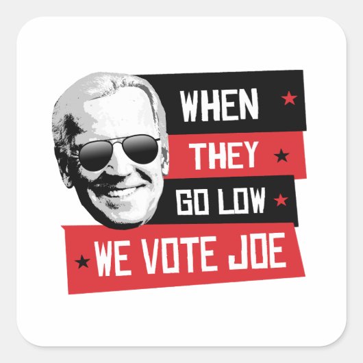 We stemmen Joe Vierkante Sticker (Voorkant)