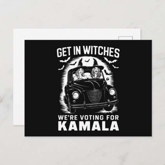 We stemmen op Kamala Halloween Briefkaart (Voorkant / Achterkant)