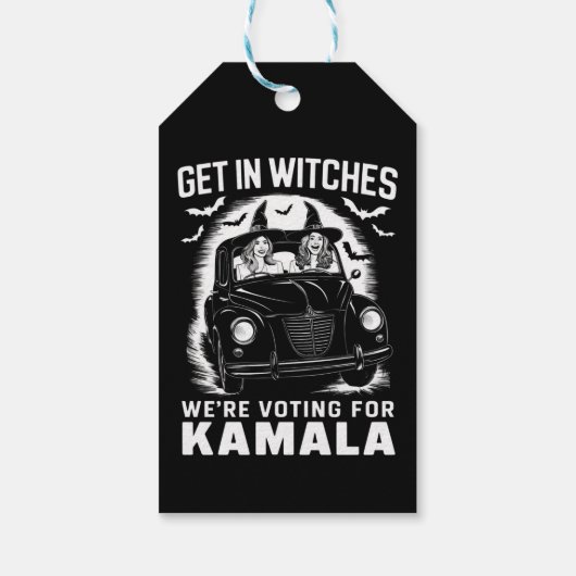 We stemmen op Kamala Halloween Cadeaulabel (Achterkant)