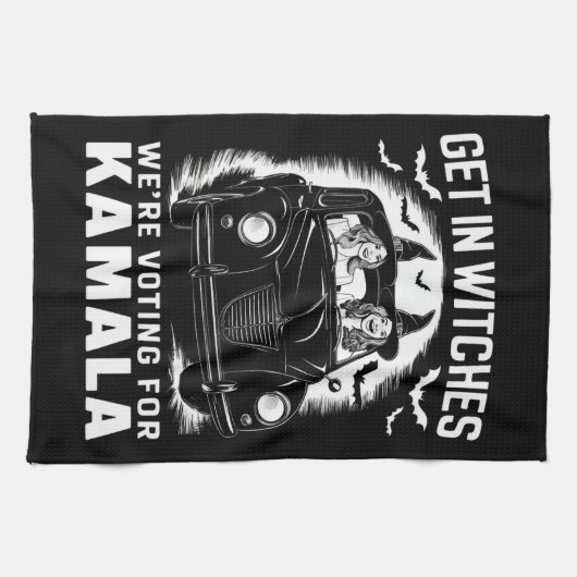 We stemmen op Kamala Halloween Theedoek (Horizontaal)