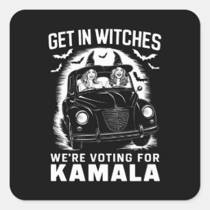 We stemmen op Kamala Halloween Vierkante Sticker