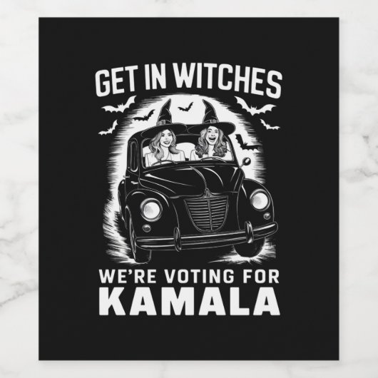 We stemmen op Kamala Halloween Wijn Etiket (Enkel label)