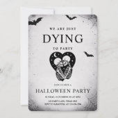 We sterven gewoon om te feesten | gotisch skelet feestdagenkaart (Voorkant)