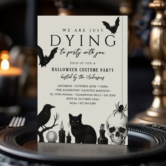 We sterven om een gotisch Halloweenfeest te vieren Kaart