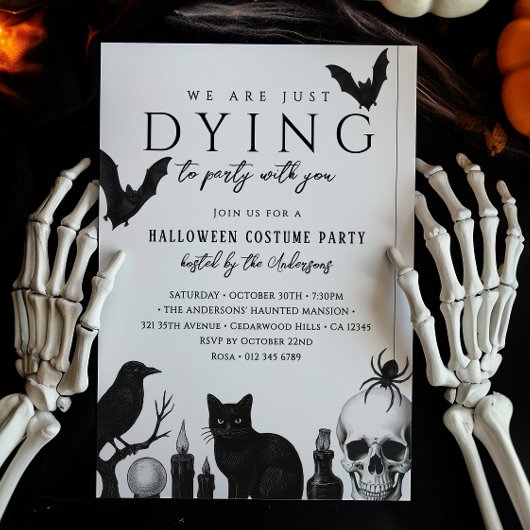 We sterven om een gotisch Halloweenfeest te vieren Kaart