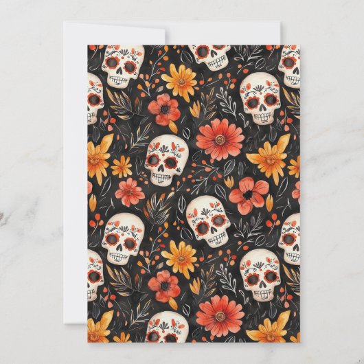 We sterven om te feesten | Los Muertos Halloweenfe Kaart (Achterkant)