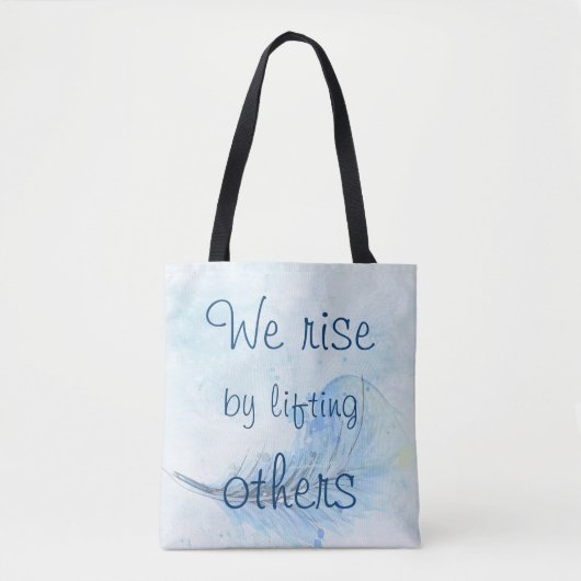 We stijgen door andere waterverf veer op te tillen tote bag (Voorkant)