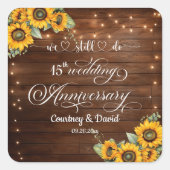 We Still Do 15e huwedelijksjubileum slingerlichtje Vierkante Sticker (Voorkant)