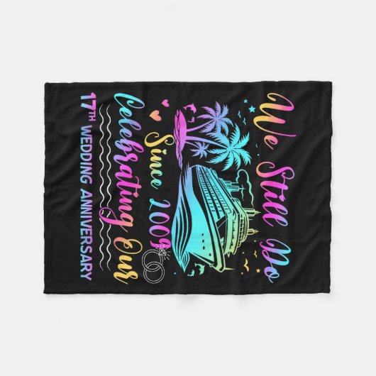 We Still Do 17th Wedding Anniversary Cruise Trip C Fleece Deken (Voorkant (Horizontaal))