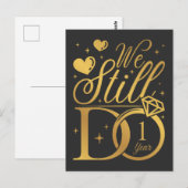 We Still Do 1 Jaar Trouwdag Briefkaart (Voorkant / Achterkant)