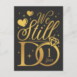 We Still Do 1 Jaar Trouwdag Briefkaart