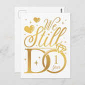We Still Do 1 Jaar Trouwdag Briefkaart (Voorkant / Achterkant)