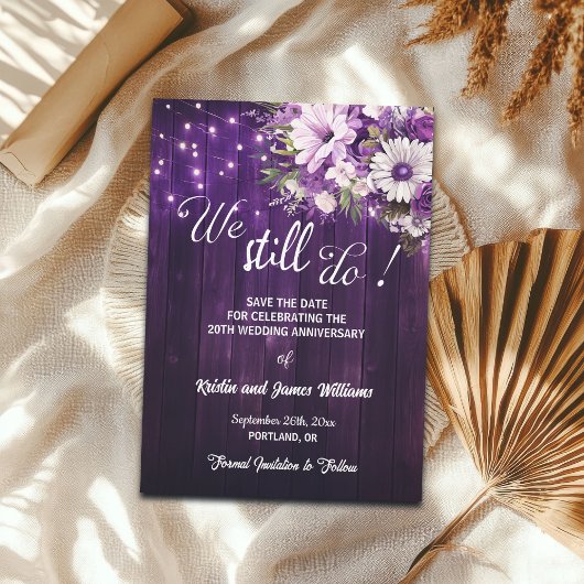 We Still Do 20e trouwjubileum slingerlichtjes Save The Date