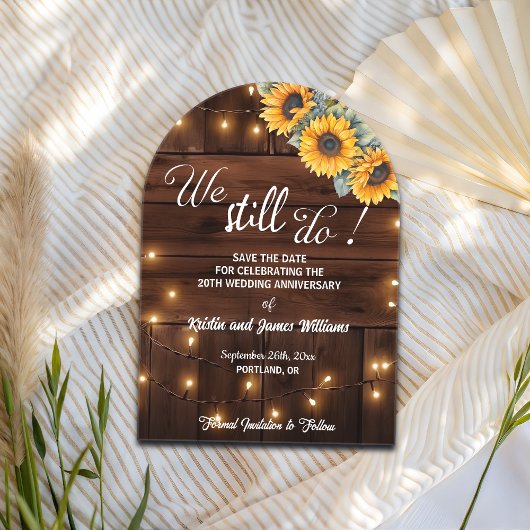 We Still Do 20th Wedding Anniversary String Lights Acryl Uitnodigingen
