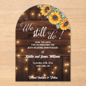 We Still Do 20th Wedding Anniversary String Lights Acryl Uitnodigingen (Voorkant)