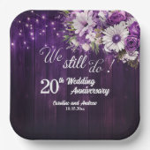 We Still Do 20th Wedding Anniversary String Lights Papieren Bordje (Voorkant)