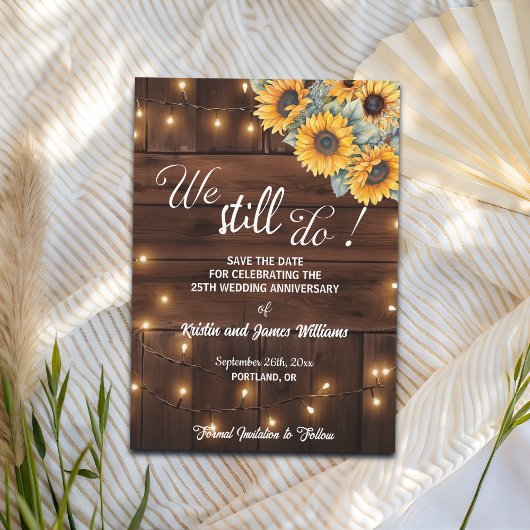 We Still Do 25e trouwjubileum slingerlichtjes Save The Date