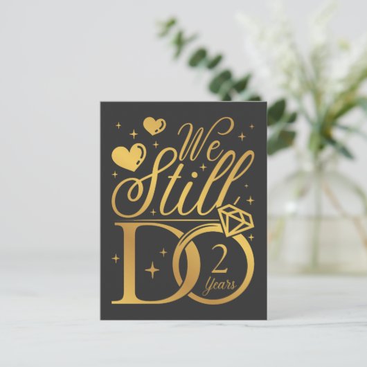 We Still Do 2 Jaar Trouwdag Briefkaart (Staand voorkant)