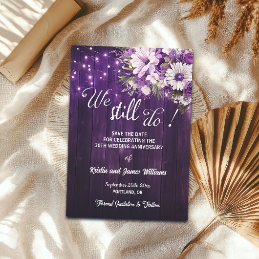 We Still Do 30e trouwjubileum slingerlichtjes Save The Date