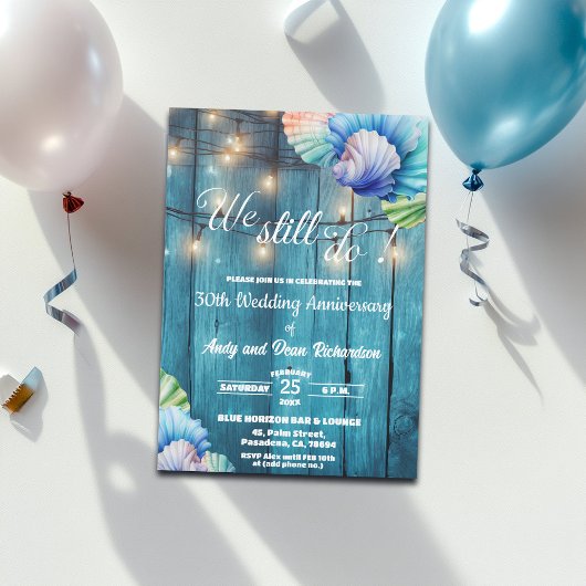 We Still Do 30th Wedding Anniversary String Lights Kaart