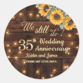 We Still Do 35e trouwdag kerstverlichting Ronde Sticker (Voorkant)
