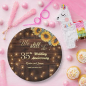 We Still Do 35th Wedding Anniversary String Lights Papieren Bordje (Feest)