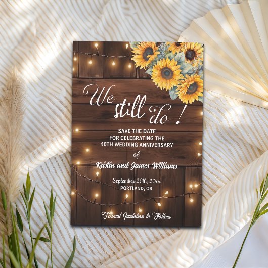 We Still Do 40e trouwjubileum slingerlichtjes Save The Date
