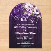 We Still Do 40th Wedding Anniversary String Lights Acryl Uitnodigingen (Voorkant)