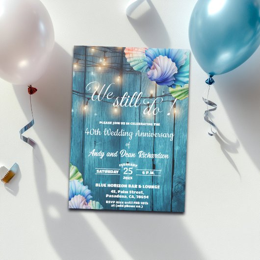 We Still Do 40th Wedding Anniversary String Lights Kaart