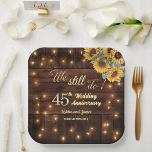 We Still Do 45e trouwjubileum slingerlichtjes Papieren Bordje