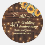 We Still Do 45th Wedding Anniversary String Lights Ronde Sticker (Voorkant)