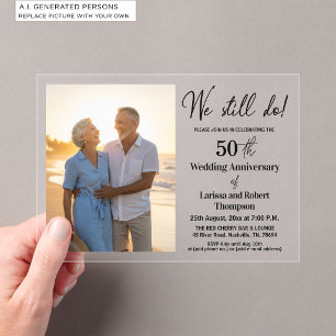 We Still Do 50e Huwelijksjubileum Foto Acryl Uitnodigingen