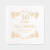 "We Still Do" 50th Wedding Anniversary Floral Folie Servetten (Voorkant)