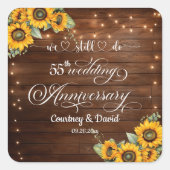 We Still Do 55e huwedelijksjubileum slingerlichtje Vierkante Sticker (Voorkant)