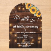 We Still Do 5e trouwjubileum slingerlichtjes Acryl Uitnodigingen (Voorkant)