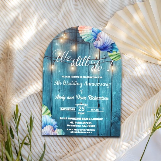 We Still Do 5th Wedding Anniversary String Lights Acryl Uitnodigingen