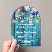 We Still Do 5th Wedding Anniversary String Lights Acryl Uitnodigingen (Insitu (Draagbaar))