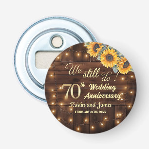 We Still Do 70e trouwjubileum slingerlichtjes Button Flesopener