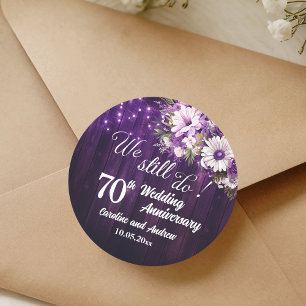We Still Do 70e trouwjubileum slingerlichtjes Ronde Sticker