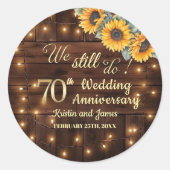 We Still Do 70th Wedding Anniversary String Lights Ronde Sticker (Voorkant)