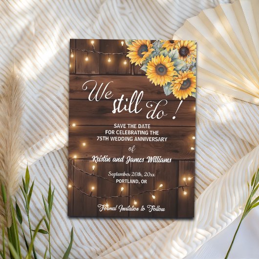 We Still Do 75e trouwjubileum slingerlichtjes Save The Date