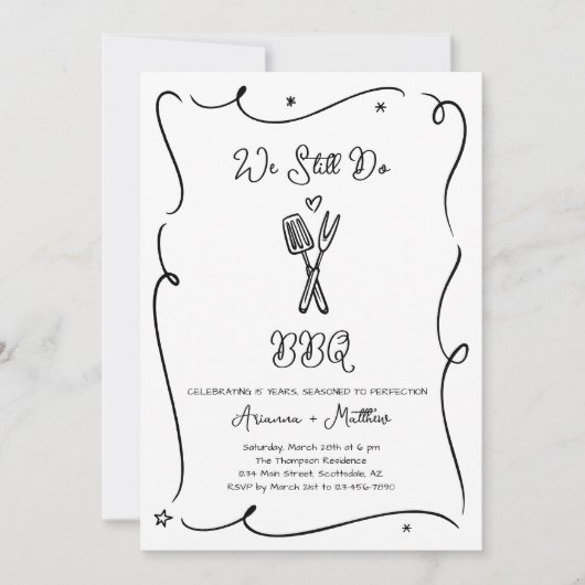 We Still Do BBQ Anniversary Party Invitation Kaart (Voorkant)