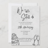 We Still Do | Black Minimalist 25ste Verjaardag Kaart (Voorkant)