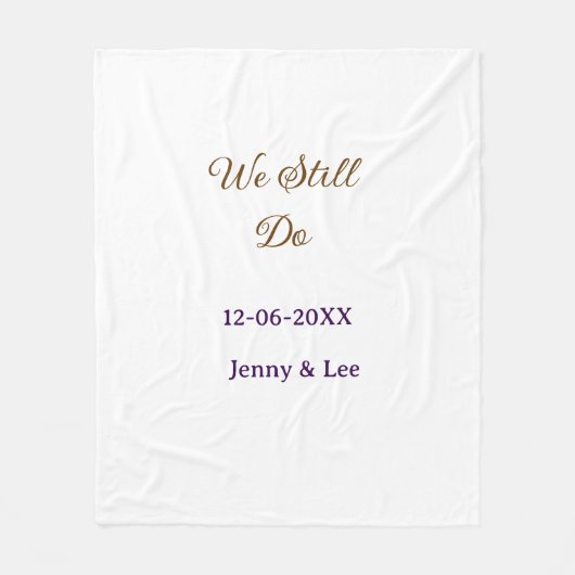 We still do brown pink name date year boho retro s fleece deken (Voorkant)