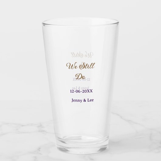 We still do brown pink name date year boho retro s glas (Voorkant)