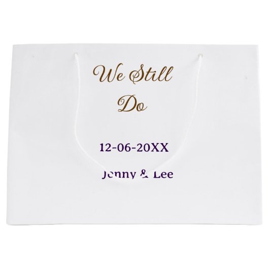 We still do brown pink name date year boho retro s groot cadeauzakje (Voorkant)