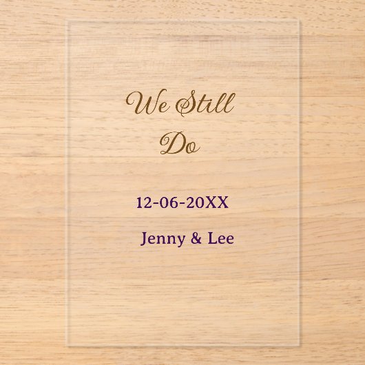 We still do bruin roze naam datum jaar boho retro acryl uitnodigingen (Voorkant)